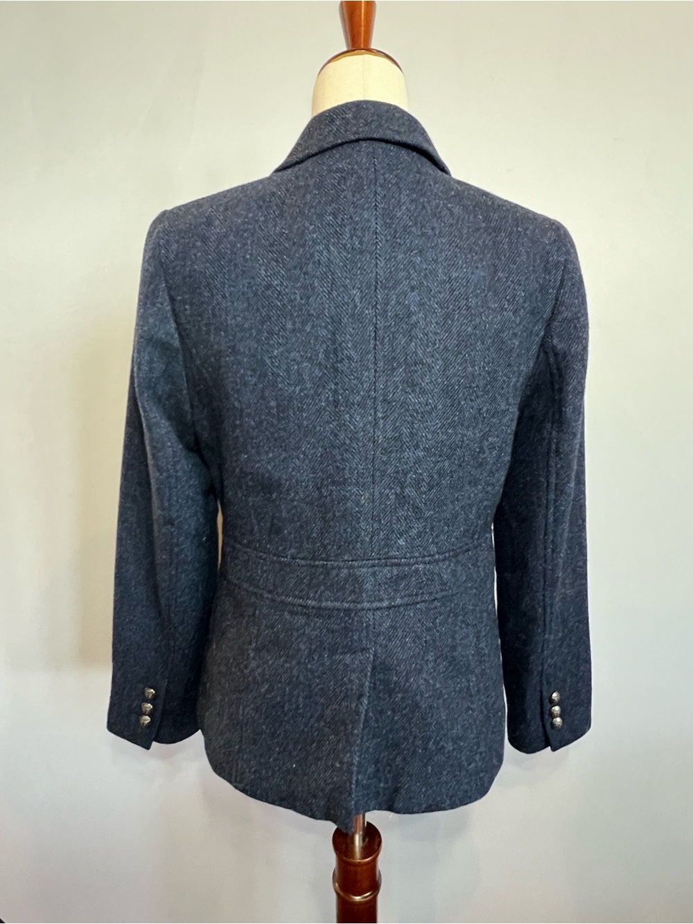 Talbots Navy Herringbone Wool-Blend Blazer - Picture 10 of 12